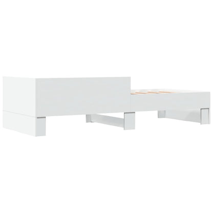 White Engineered Wood Single Bed Frame 90x190cm - No Mattress Included
