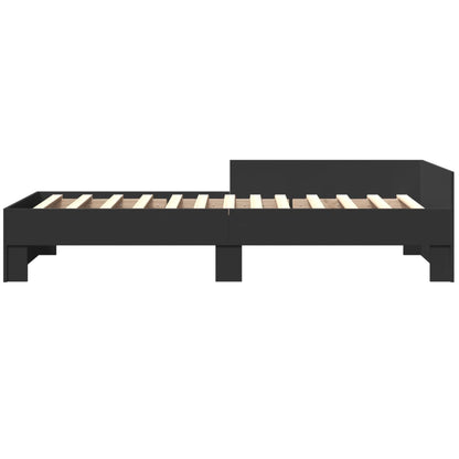Black Engineered Wood Single Bed Frame 90x190 cm (No Mattress)
