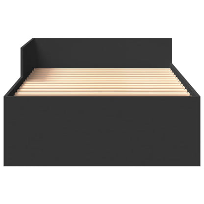Black Engineered Wood Single Bed Frame 90x190 cm (No Mattress)