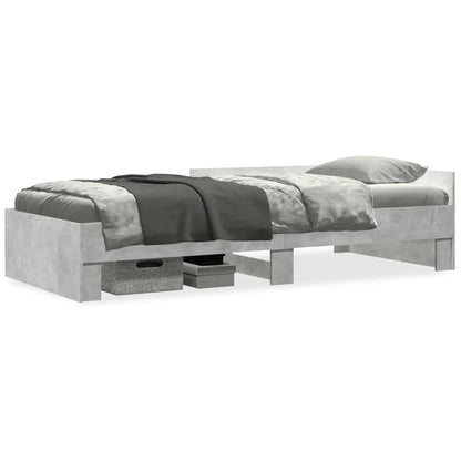 Concrete Grey Single Bed Frame 90x190 cm - Engineered Wood