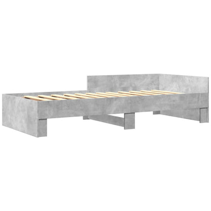 Concrete Grey Single Bed Frame 90x190 cm - Engineered Wood
