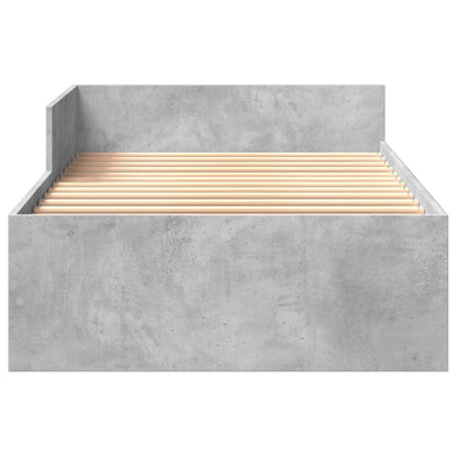 Concrete Grey Single Bed Frame 90x190 cm - Engineered Wood