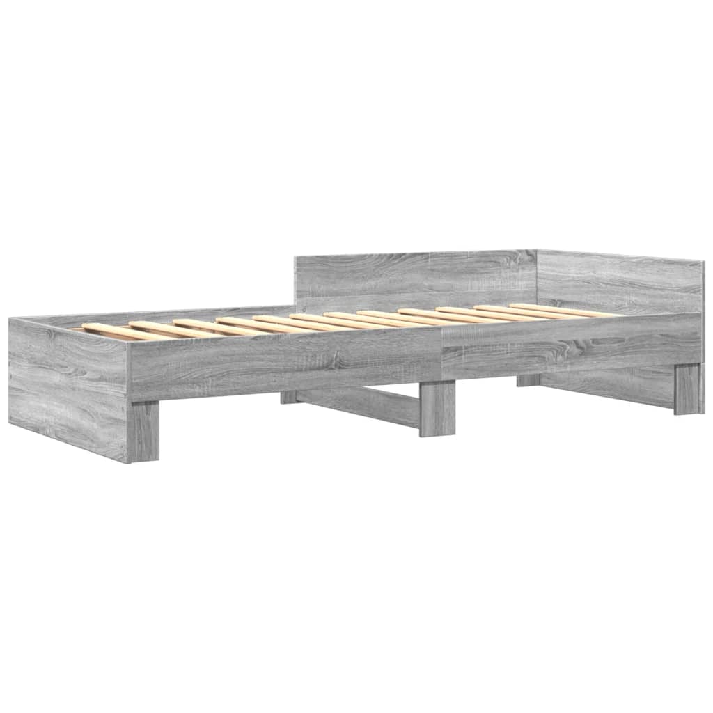 Grey Sonoma Engineered Wood Single Bed Frame 90x190 cm