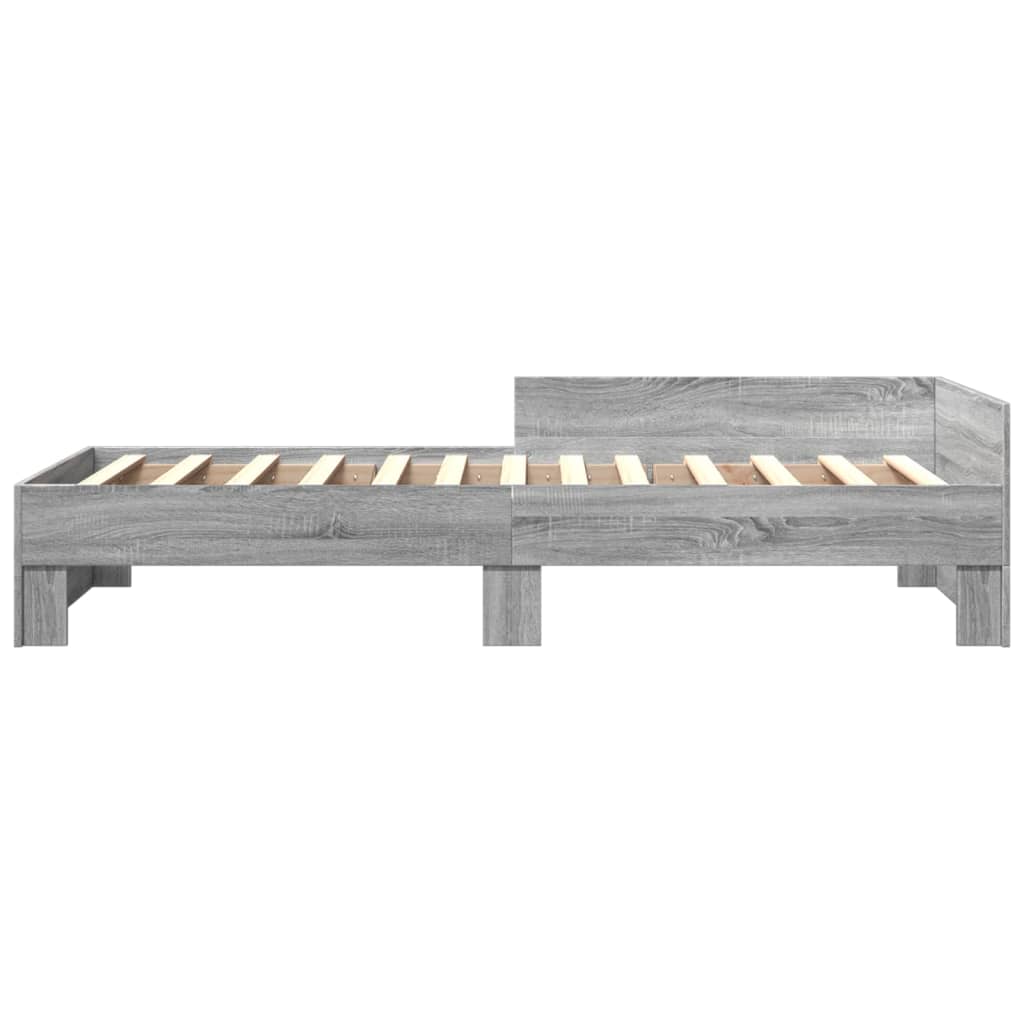 Grey Sonoma Engineered Wood Single Bed Frame 90x190 cm