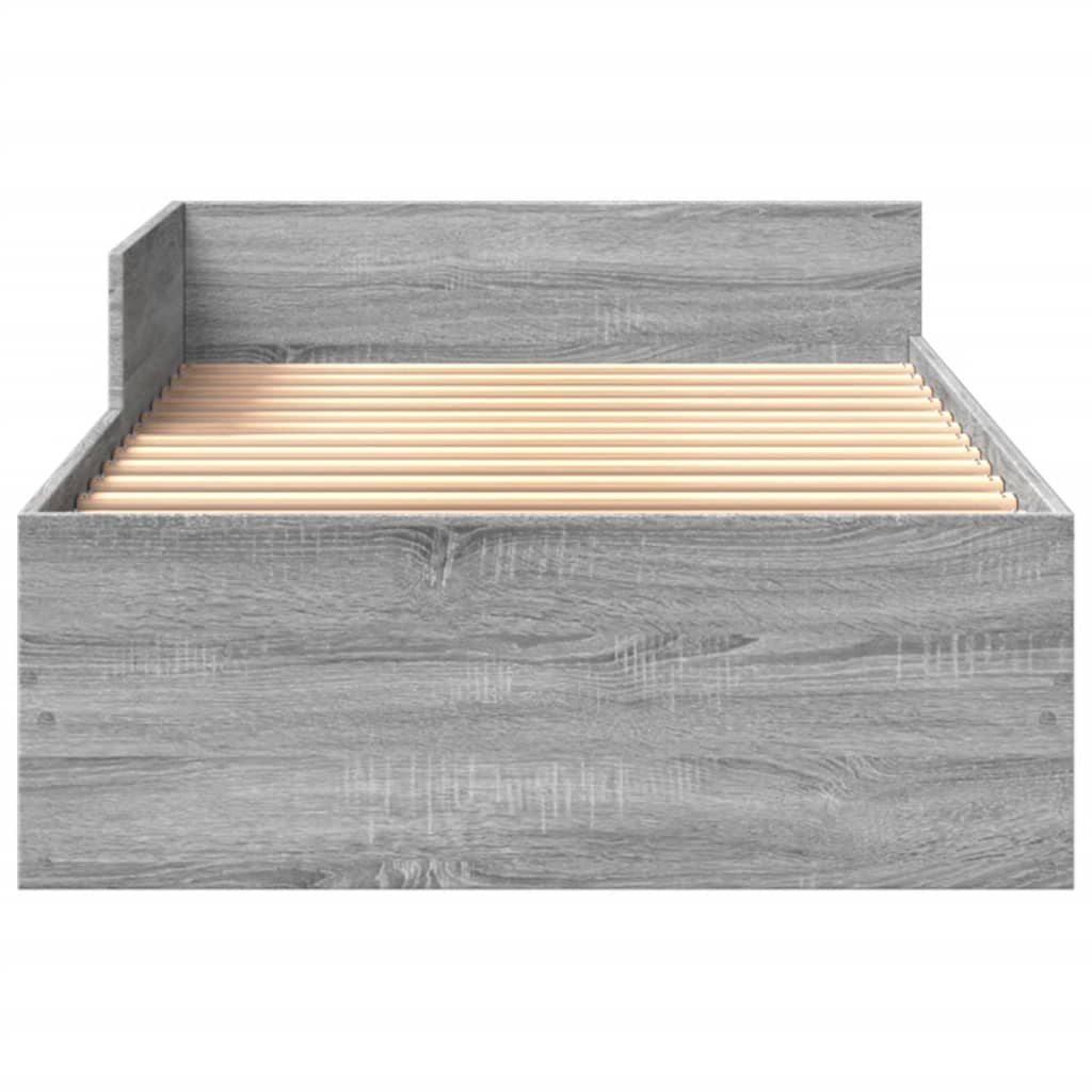 Grey Sonoma Engineered Wood Single Bed Frame 90x190 cm