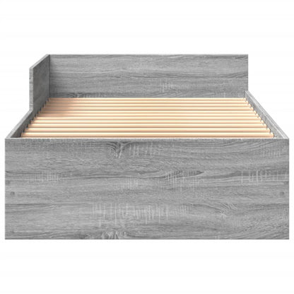 Grey Sonoma Engineered Wood Single Bed Frame 90x190 cm