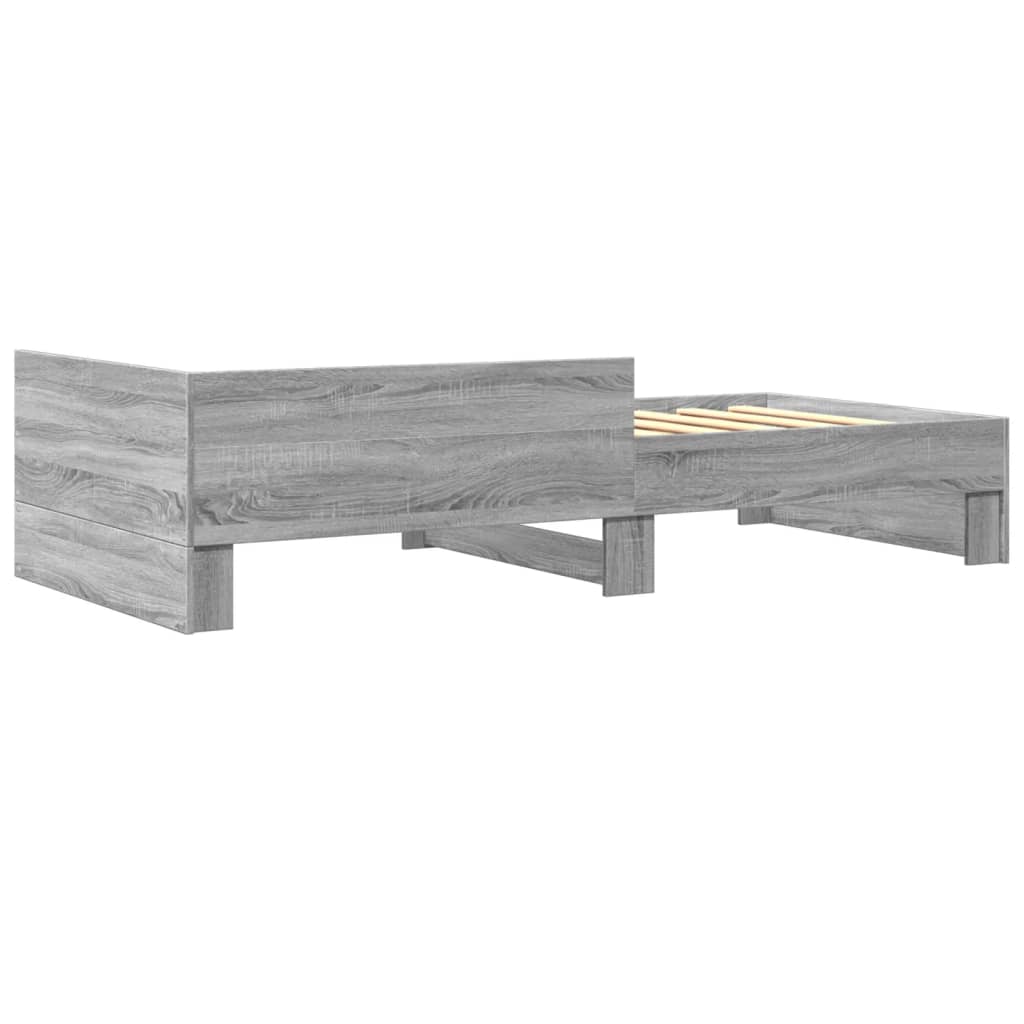 Grey Sonoma Engineered Wood Single Bed Frame 90x190 cm