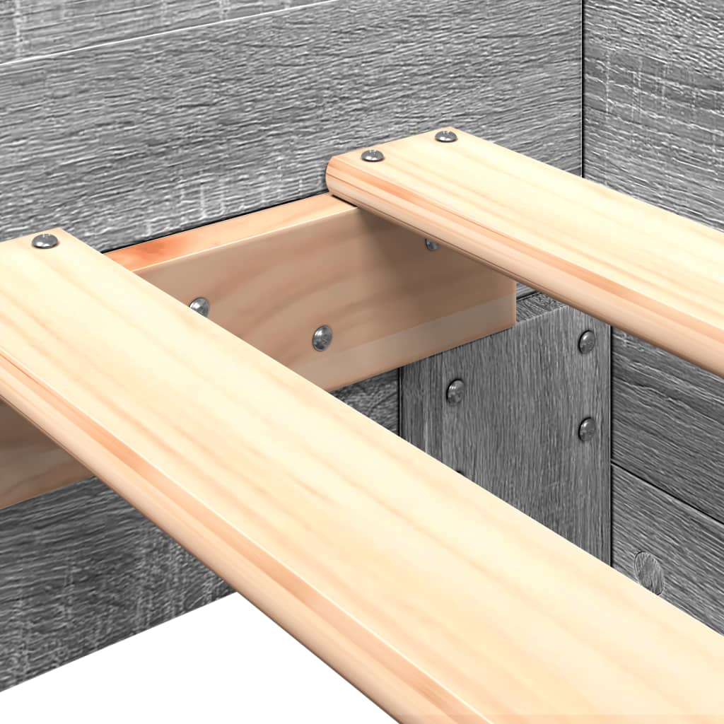 Grey Sonoma Engineered Wood Single Bed Frame 90x190 cm