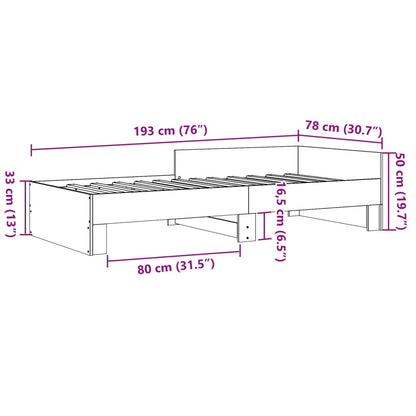 Sonoma Oak Bed Frame 75x190cm Small Single Engineered Wood