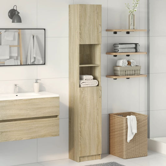 Sonoma Oak Bathroom Cabinet 32x25.5x190 cm - Engineered Wood