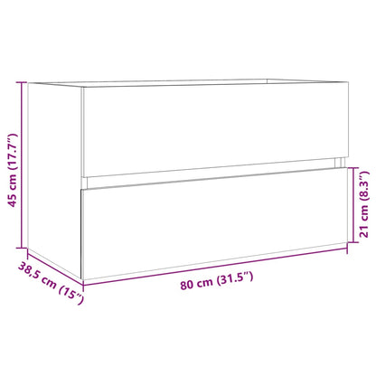 Sonoma Oak Sink Cabinet, 80x38.5x45 cm, Engineered Wood