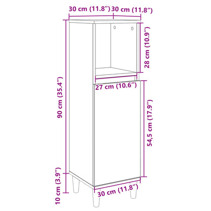Sonoma Oak Bathroom Cabinet 30x30x100 cm - Engineered Wood