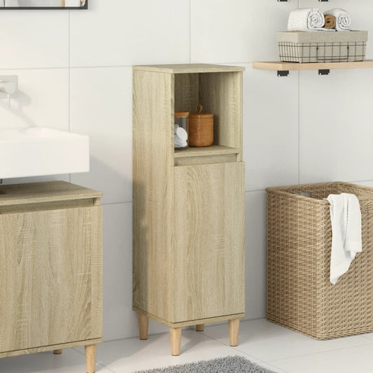 Sonoma Oak Bathroom Cabinet 30x30x100 cm - Engineered Wood
