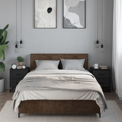 Black Engineered Wood Bedside Cabinets Set, 40x31x50 cm, 2 pcs