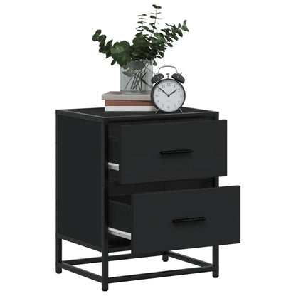 Black Engineered Wood Bedside Cabinets Set, 40x31x50 cm, 2 pcs