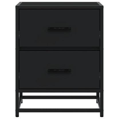 Black Engineered Wood Bedside Cabinets Set, 40x31x50 cm, 2 pcs