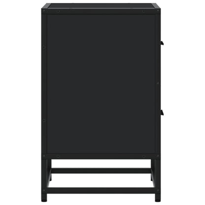 Black Engineered Wood Bedside Cabinets Set, 40x31x50 cm, 2 pcs