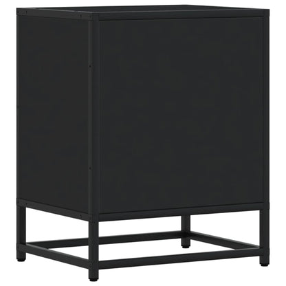 Black Engineered Wood Bedside Cabinets Set, 40x31x50 cm, 2 pcs
