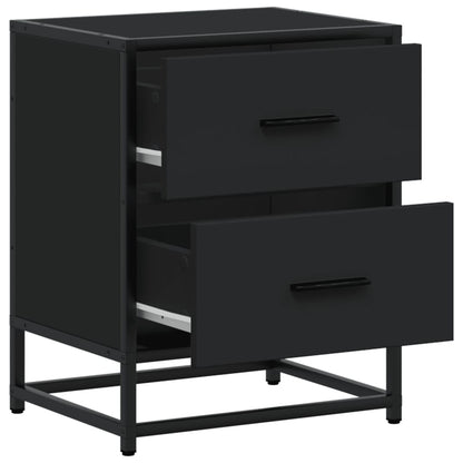 Black Engineered Wood Bedside Cabinets Set, 40x31x50 cm, 2 pcs