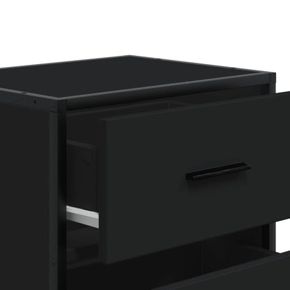 Black Engineered Wood Bedside Cabinets Set, 40x31x50 cm, 2 pcs