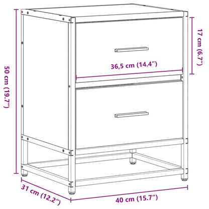 Sonoma Oak Bedside Cabinet - 40x31x50 cm Engineered Wood