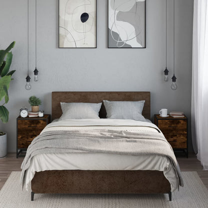 Smoked Oak Bedside Cabinets Set of 2 - 40x31x50 cm Engineered Wood