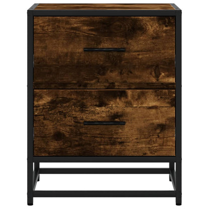 Smoked Oak Bedside Cabinets Set of 2 - 40x31x50 cm Engineered Wood