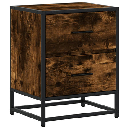 Smoked Oak Bedside Cabinets Set of 2 - 40x31x50 cm Engineered Wood
