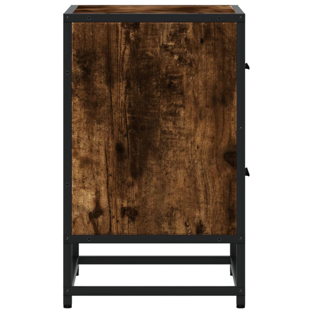 Smoked Oak Bedside Cabinets Set of 2 - 40x31x50 cm Engineered Wood
