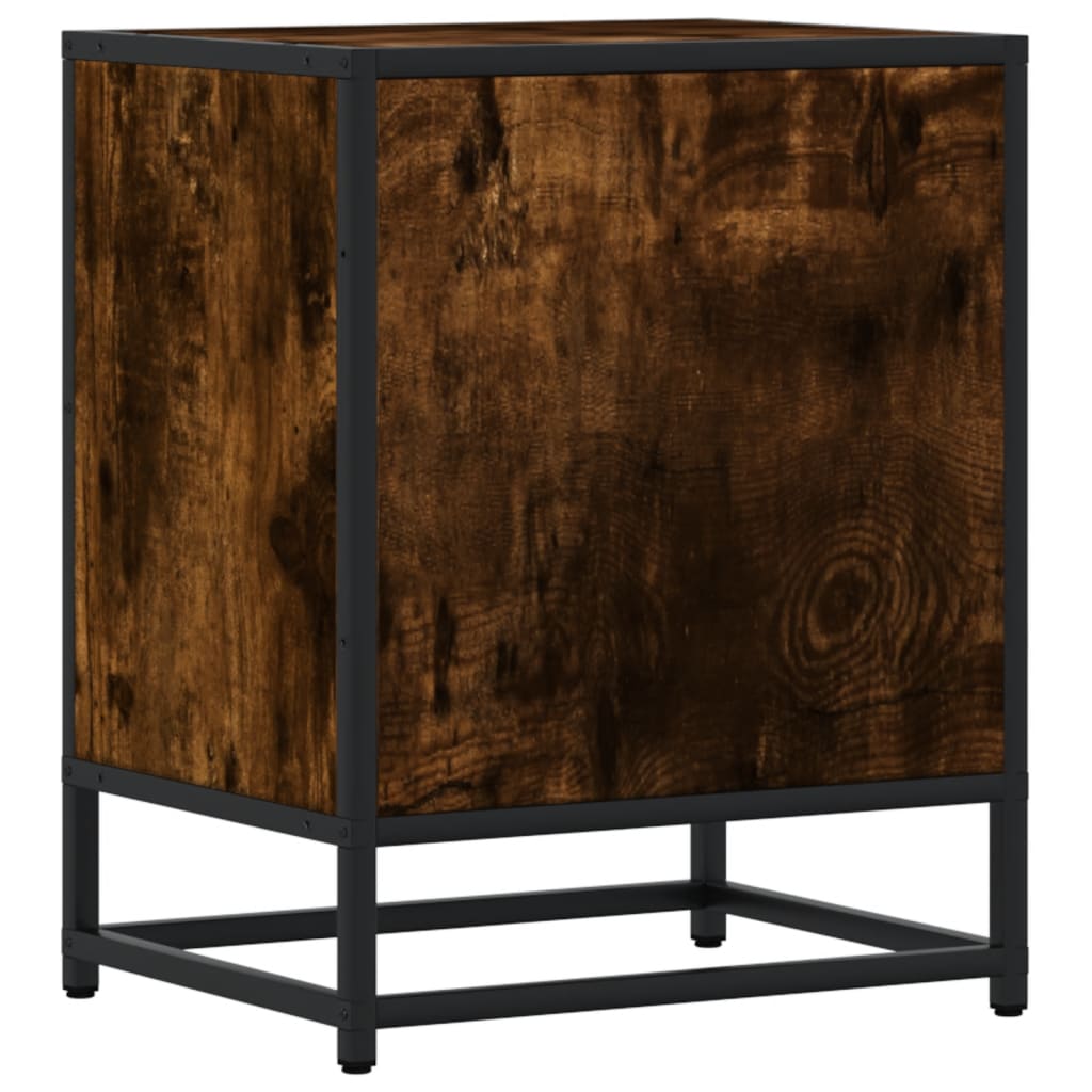 Smoked Oak Bedside Cabinets Set of 2 - 40x31x50 cm Engineered Wood