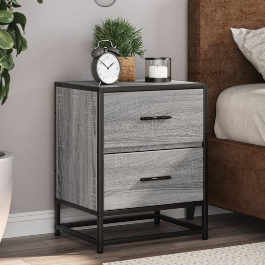 Grey Sonoma Engineered Wood Bedside Cabinets Set, 40x31x50 cm