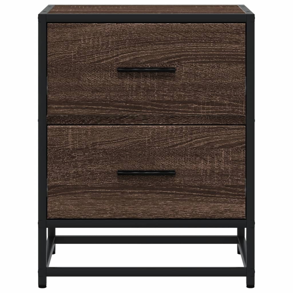 Brown Oak Bedside Cabinet - 40x31x50 cm Engineered Wood