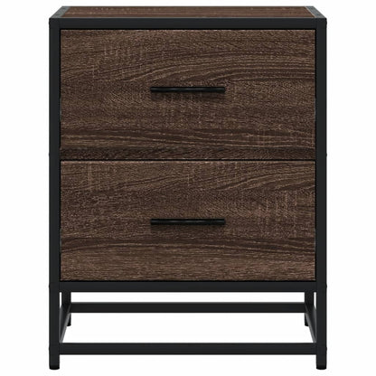 Brown Oak Bedside Cabinet - 40x31x50 cm Engineered Wood