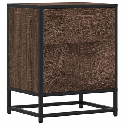 Brown Oak Bedside Cabinet - 40x31x50 cm Engineered Wood