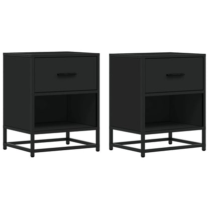 Bedside Cabinets 2 pcs Black 40x31x50 cm Engineered Wood