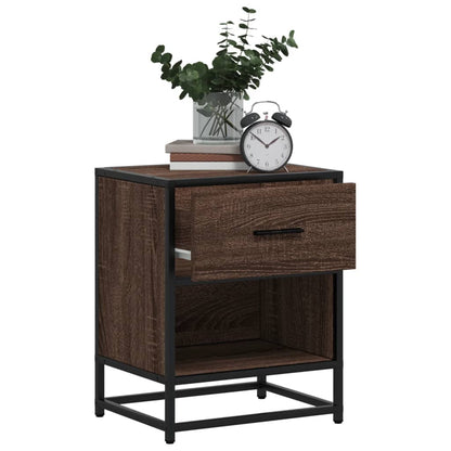Brown Oak Bedside Cabinets Set of 2 - 40x31x50 cm, Engineered Wood