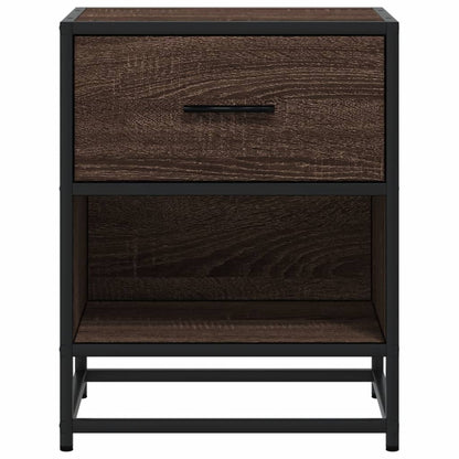 Brown Oak Bedside Cabinets Set of 2 - 40x31x50 cm, Engineered Wood