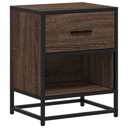 Brown Oak Bedside Cabinets Set of 2 - 40x31x50 cm, Engineered Wood