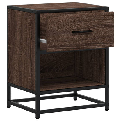 Brown Oak Bedside Cabinets Set of 2 - 40x31x50 cm, Engineered Wood