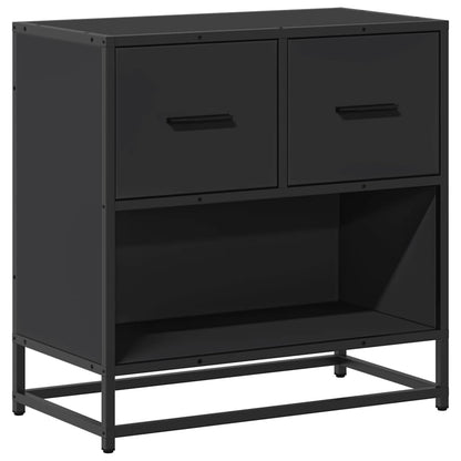 Sleek Black Bedside Cabinet 60x31x60 cm - Engineered Wood & Metal