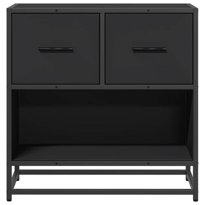 Sleek Black Bedside Cabinet 60x31x60 cm - Engineered Wood & Metal