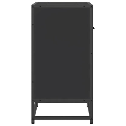 Sleek Black Bedside Cabinet 60x31x60 cm - Engineered Wood & Metal