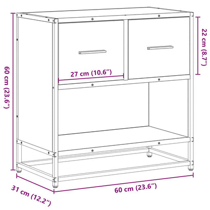 Sleek Black Bedside Cabinet 60x31x60 cm - Engineered Wood & Metal