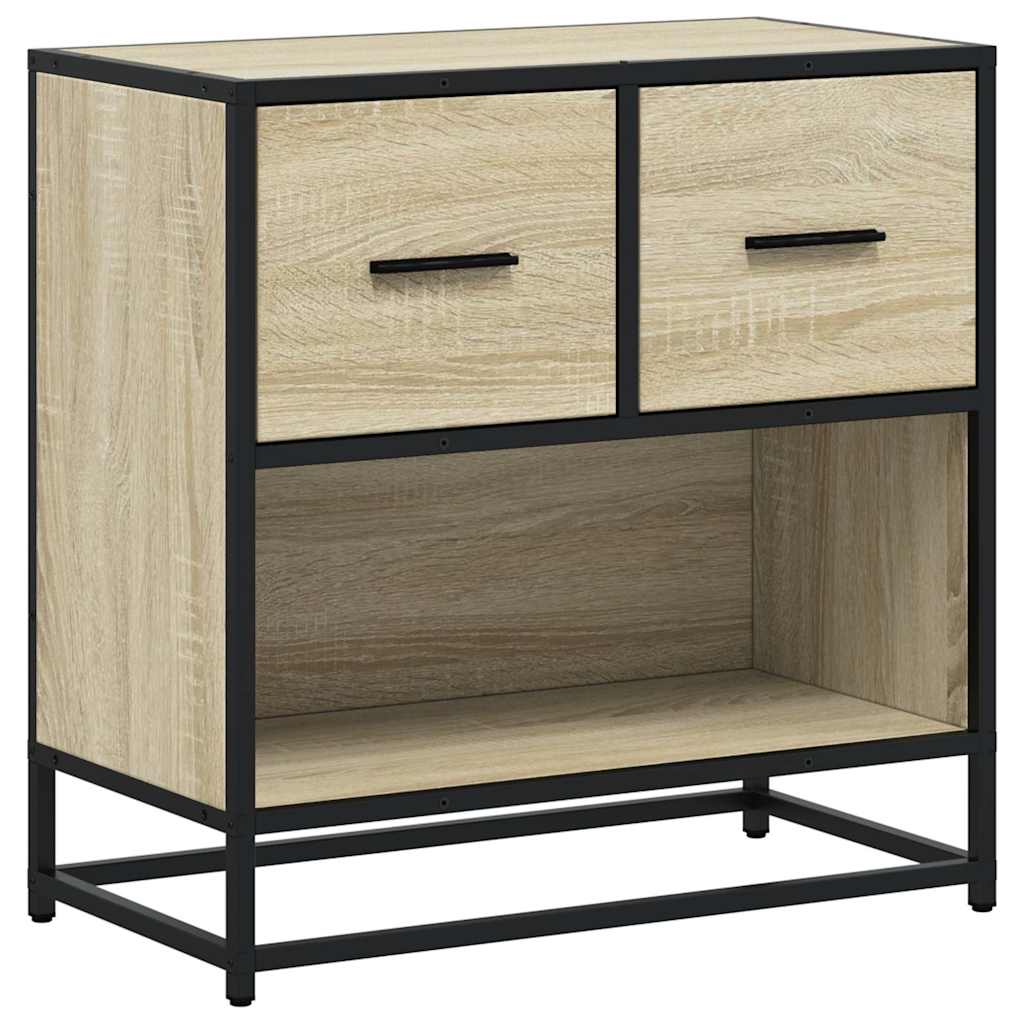 Sonoma Oak Bedside Cabinet 60x31x60cm - Wood & Metal Design