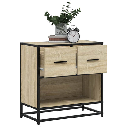 Sonoma Oak Bedside Cabinet 60x31x60cm - Wood & Metal Design