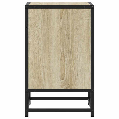 Modern Bedside Cabinet | Sonoma Oak & Metal | 40x31x50 cm