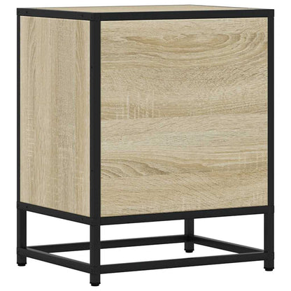 Modern Bedside Cabinet | Sonoma Oak & Metal | 40x31x50 cm