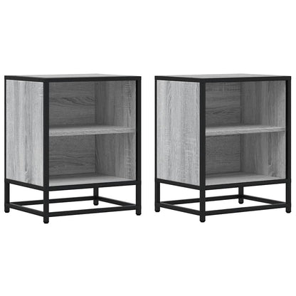 Grey Sonoma Bedside Cabinets 2 Pcs, 40x31x50cm, Wood & Metal