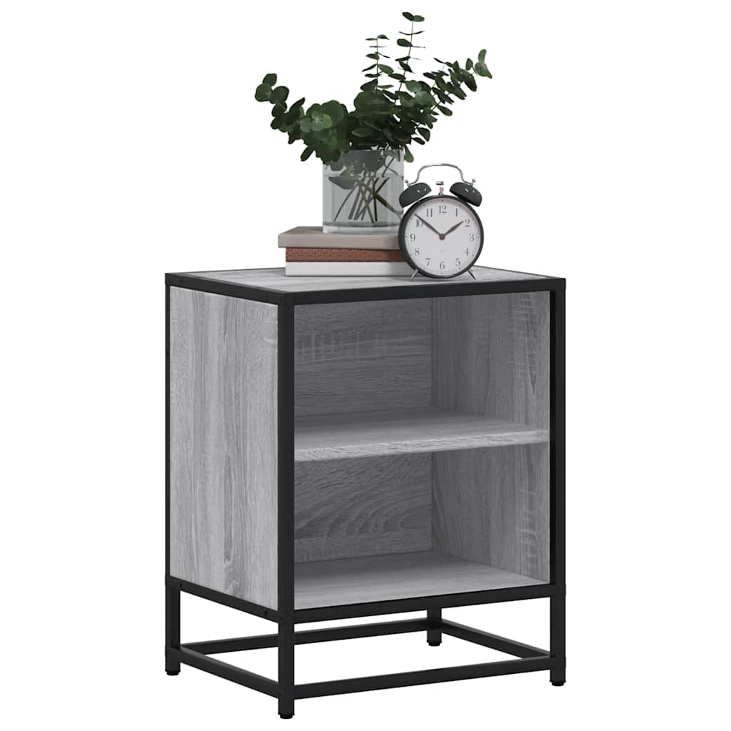 Grey Sonoma Bedside Cabinets 2 Pcs, 40x31x50cm, Wood & Metal