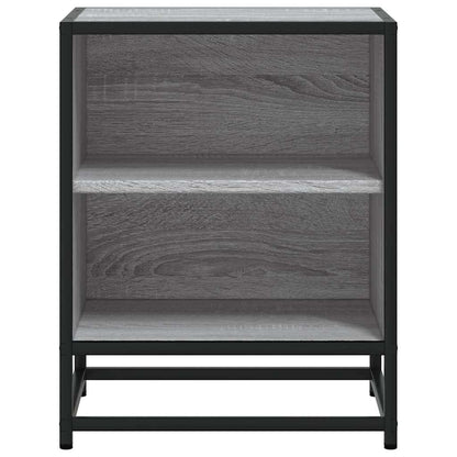 Grey Sonoma Bedside Cabinets 2 Pcs, 40x31x50cm, Wood & Metal